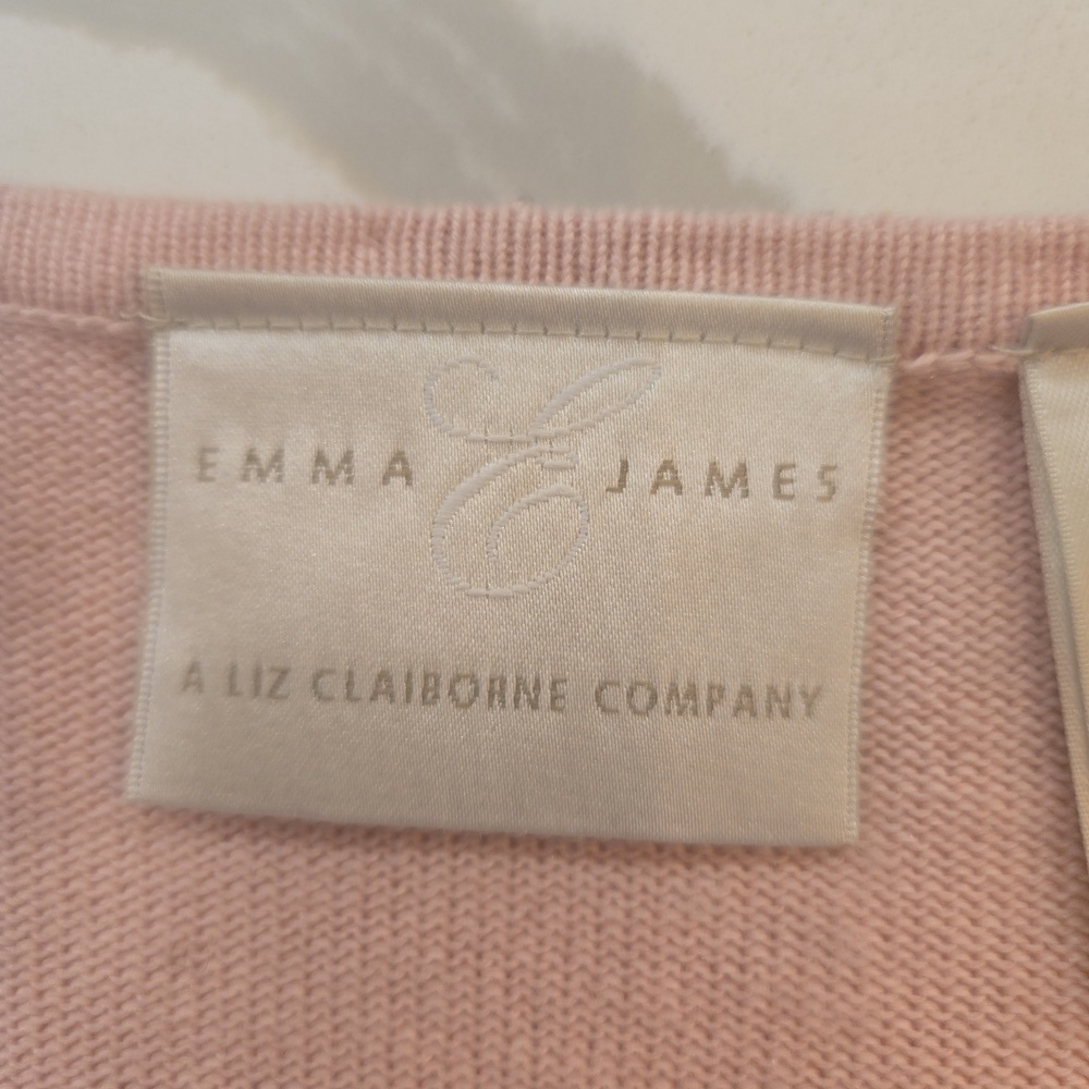 Silk Cashmere Beaded Baby Pink Pullover Knit Sweater Womens Size Small - Picture 8 of 9